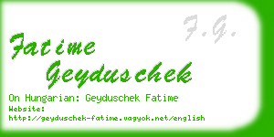 fatime geyduschek business card